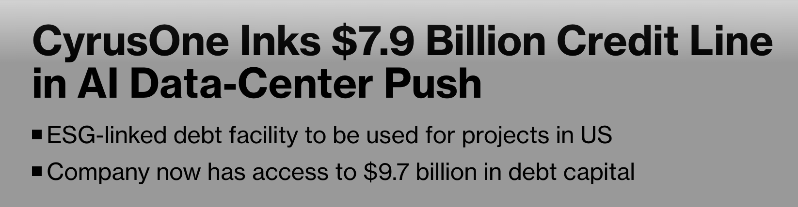 CyrusOne Inks $7.9 Billion Credit Line in AI Data-Center Push